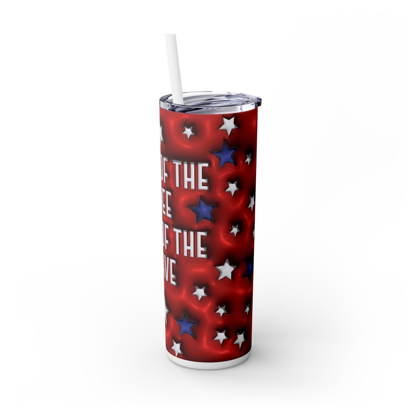 America Land of the Free - SleekSip Skinny 20oz Tumbler with Straw