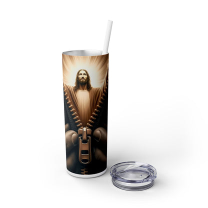 Jesus Christ zipper jacket - SleekSip Skinny 20oz Tumbler with Straw