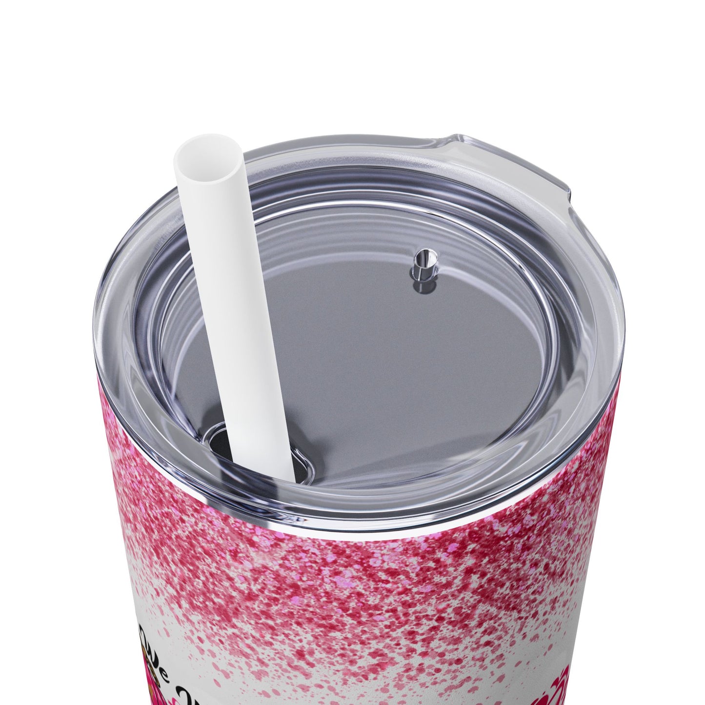 Crush Cancer Pink - SleekSip Skinny 20oz Tumbler with Straw