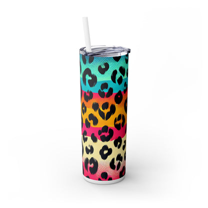 Colorful Animal Print - SleekSip Skinny 20oz Tumbler with Straw