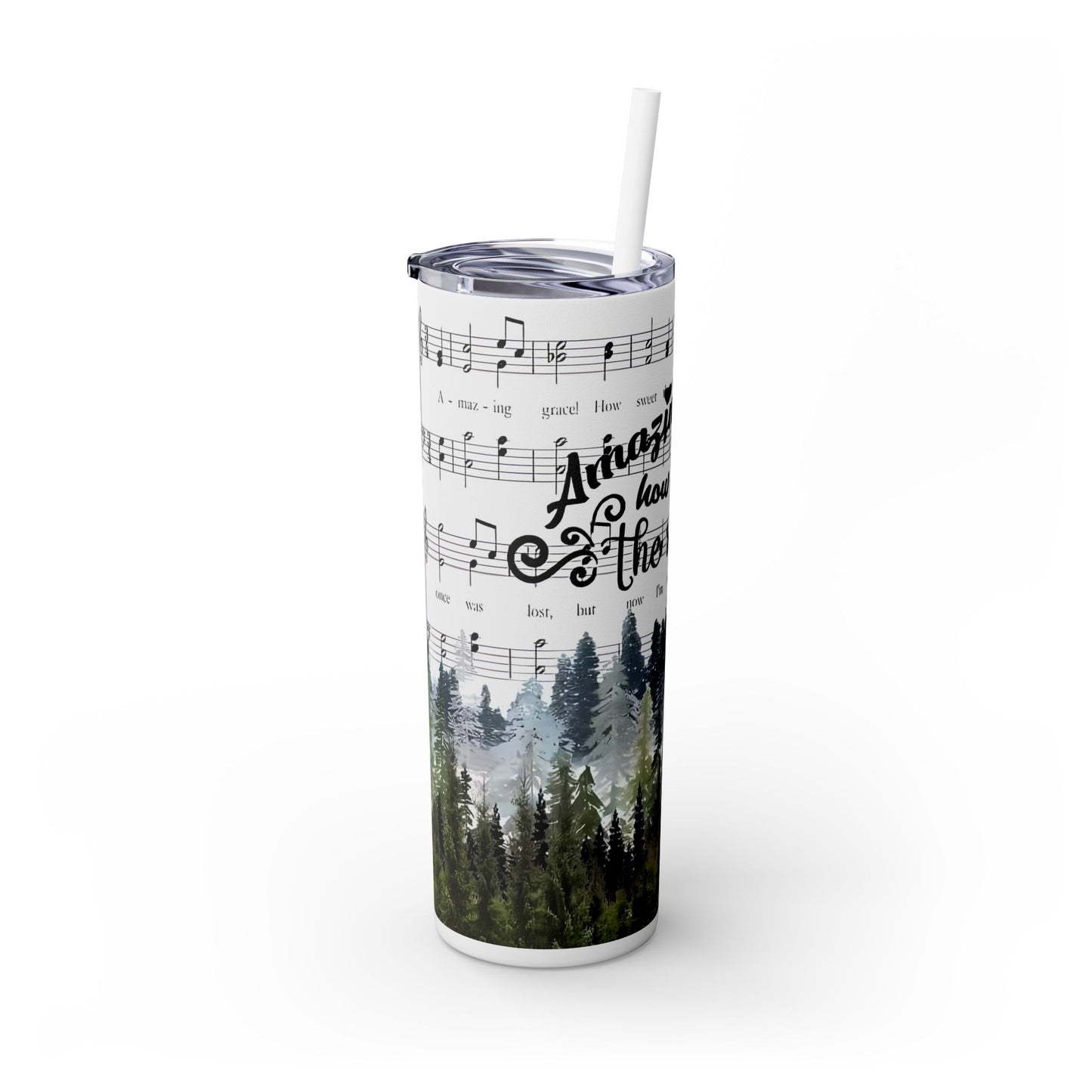 Amazing Grace Music Notes - SleekSip Skinny 20oz Tumbler with Straw