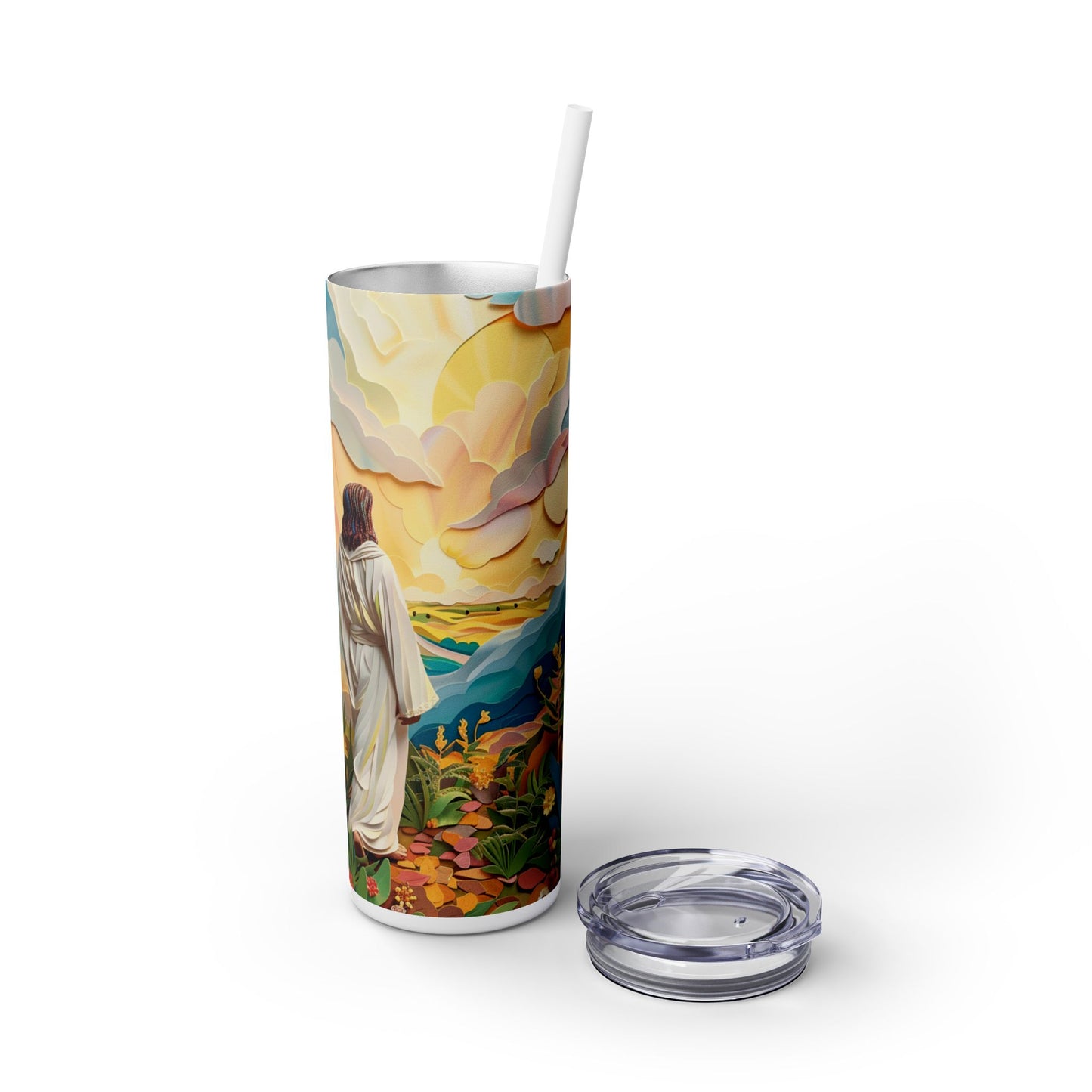 Jesus Sunrise - SleekSip Skinny 20oz Tumbler with Straw