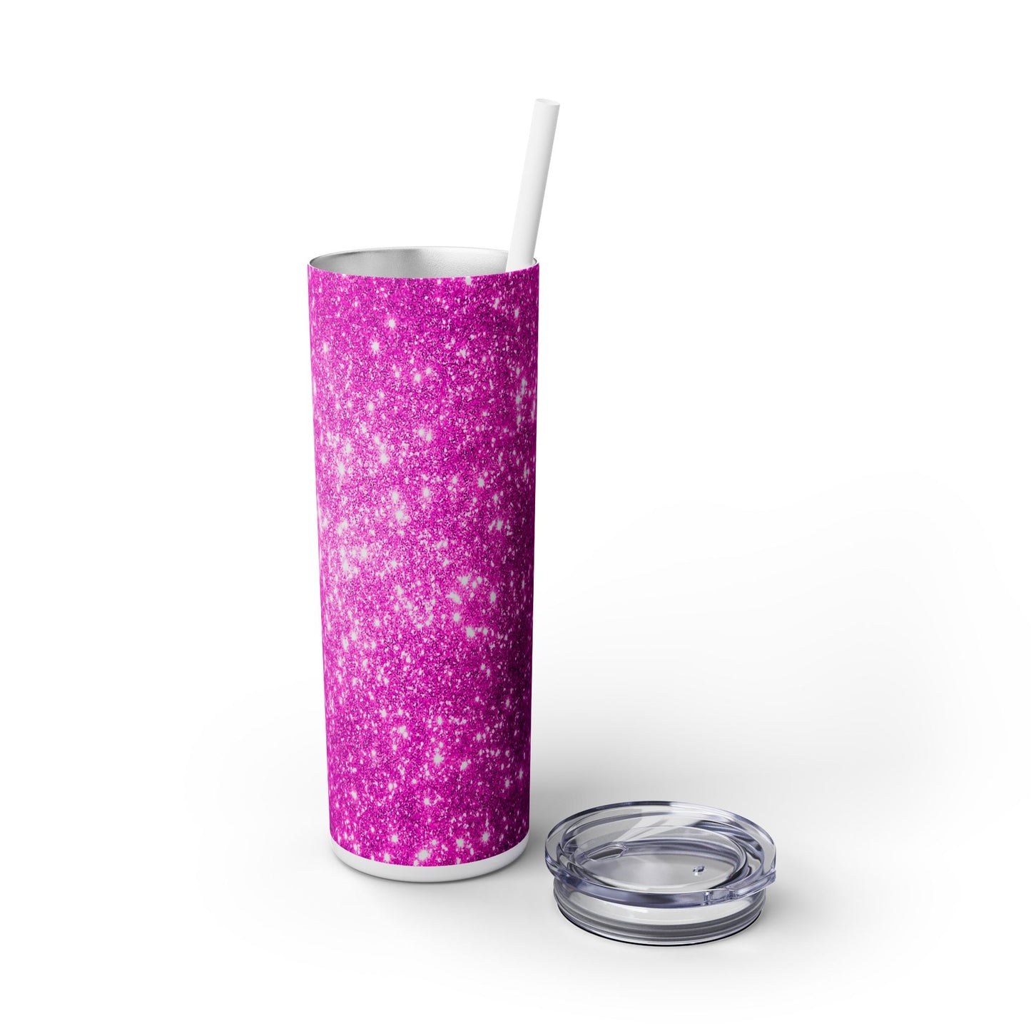 Hot Pink Sparkles - SleekSip Skinny 20oz Tumbler with Straw