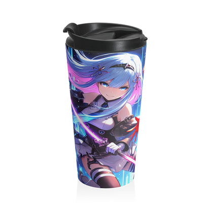 Galactic Samurai Princess Stainless Steel Travel Mug – 15oz