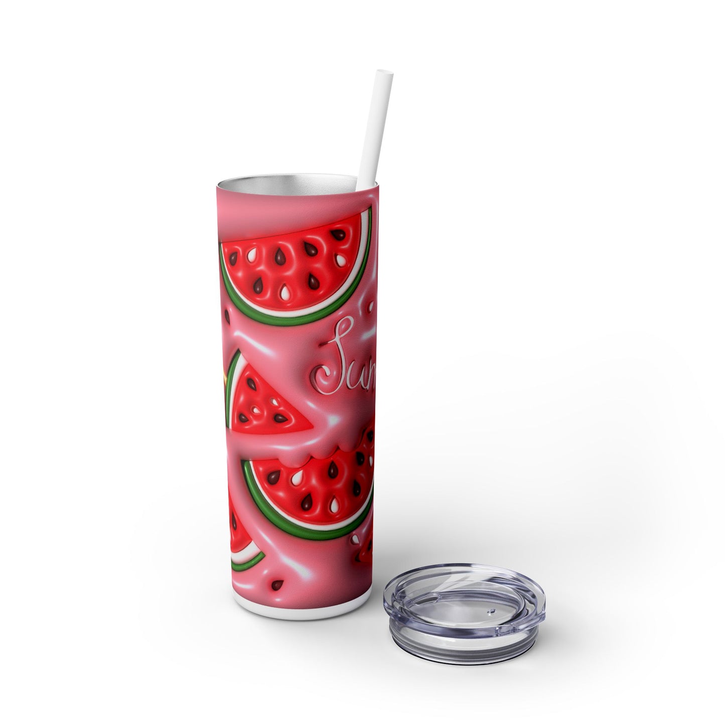 Summer Watermelon - SleekSip Skinny 20oz Tumbler with Straw