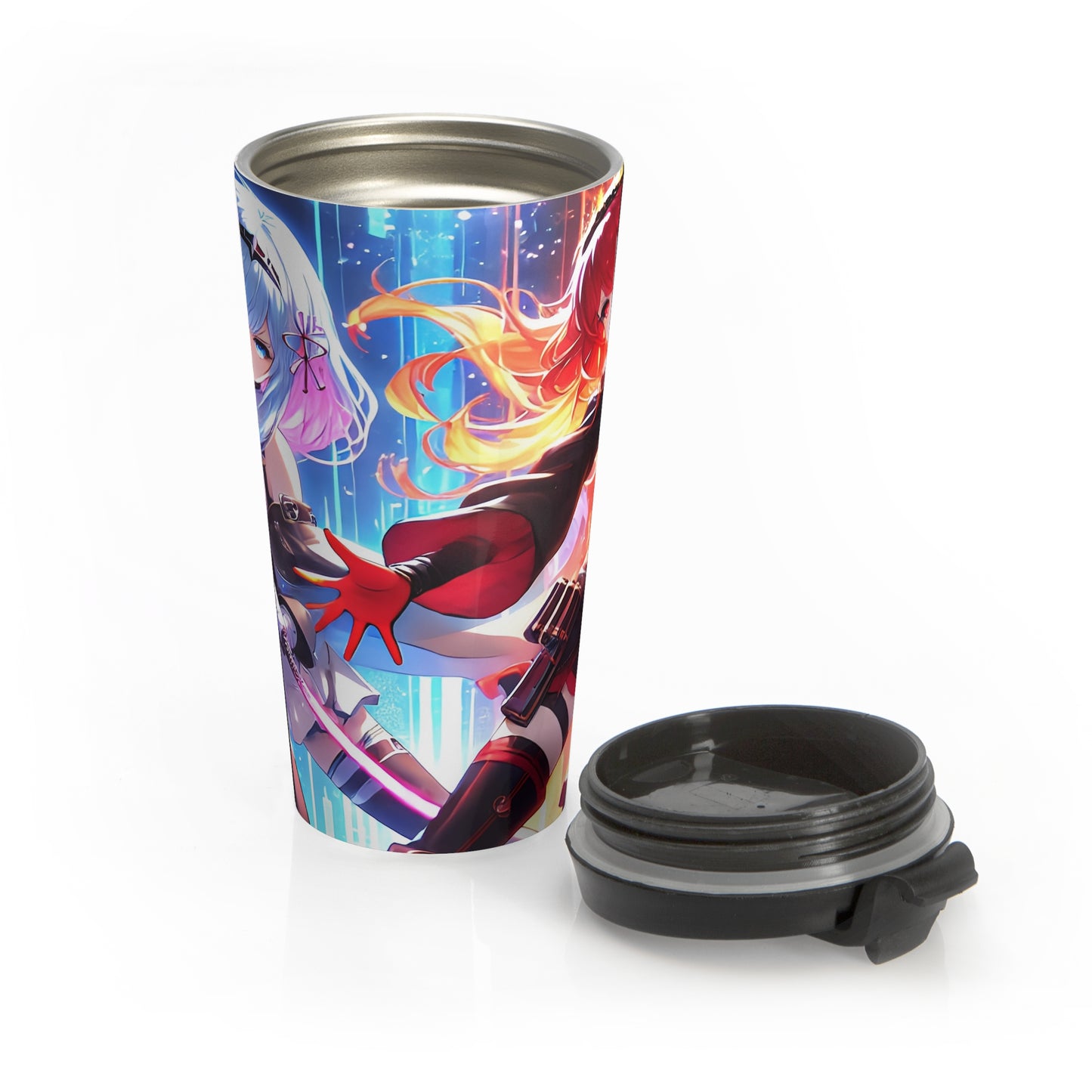 Galactic Samurai Princess Stainless Steel Travel Mug – 15oz