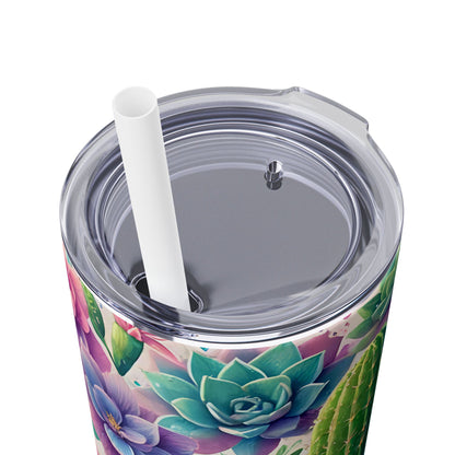 Cactus Flowers - SleekSip Skinny 20oz Tumbler with Straw