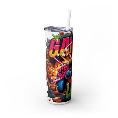 Gamer Life - SleekSip Skinny 20oz Tumbler with Straw