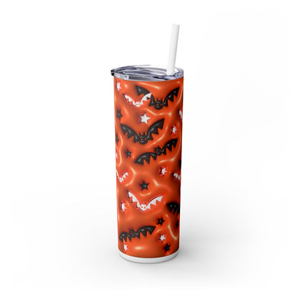 3D Inflated Halloween Bats - SleekSip Skinny 20oz Tumbler with Straw