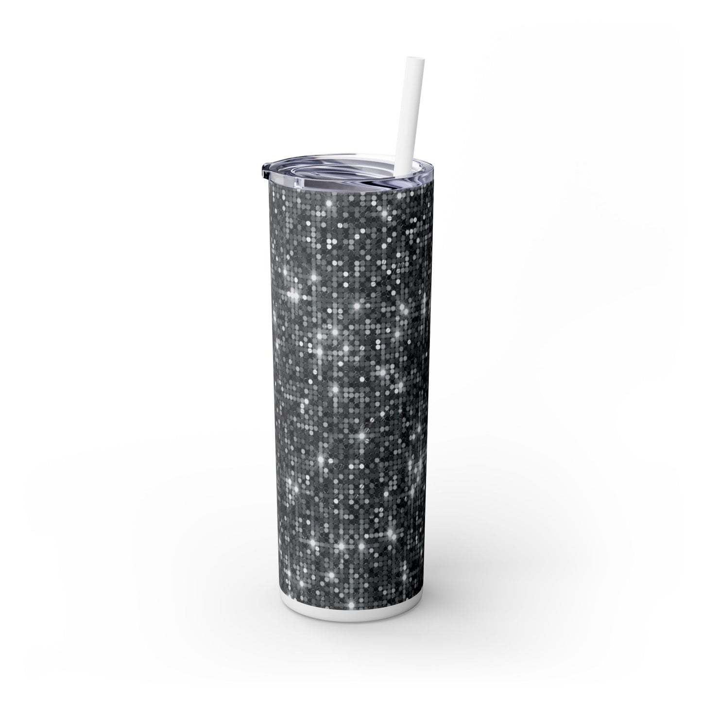 Gray Sparkles - SleekSip Skinny 20oz Tumbler with Straw