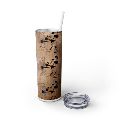 Steamboat Mickey Mouse - SleekSip Skinny 20oz Tumbler with Straw