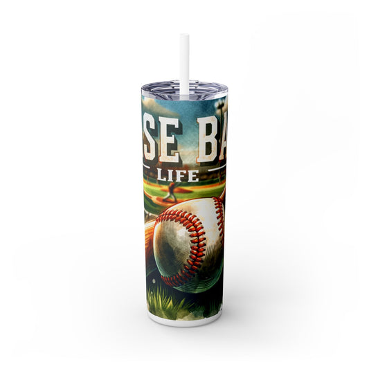 Baseball Life - SleekSip Skinny 20oz Tumbler with Straw