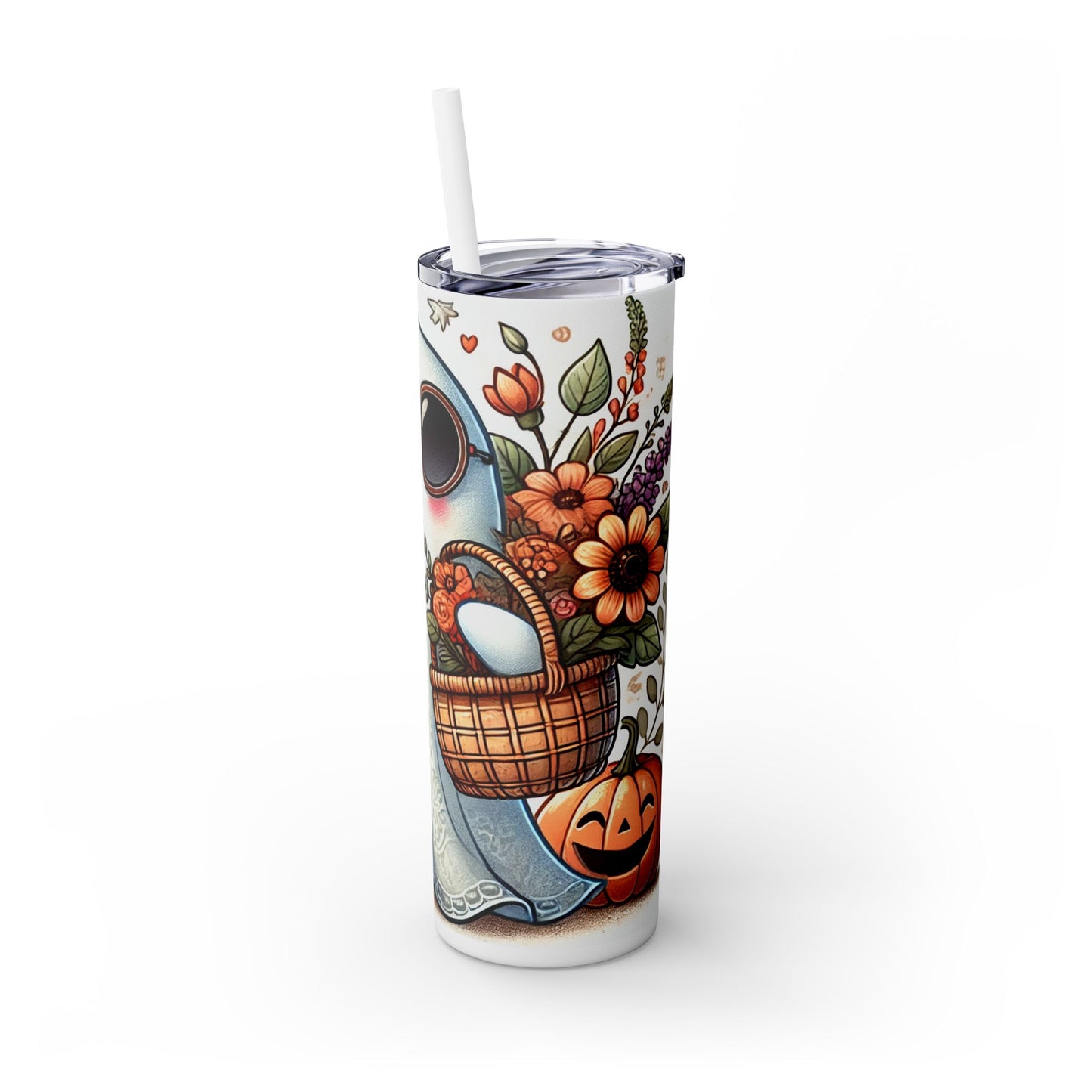 Cute Ghost - SleekSip Skinny 20oz Tumbler with Straw