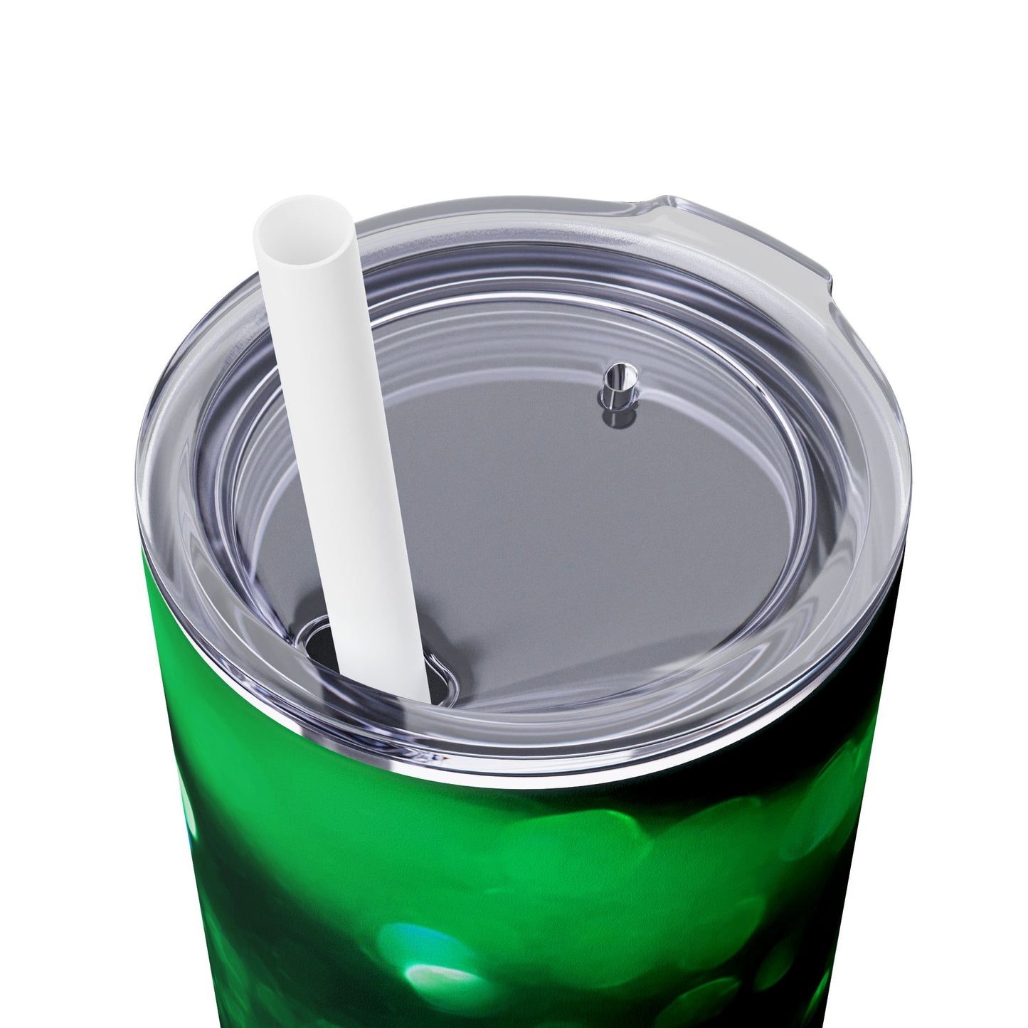 Green Sparkles - SleekSip Skinny 20oz Tumbler with Straw