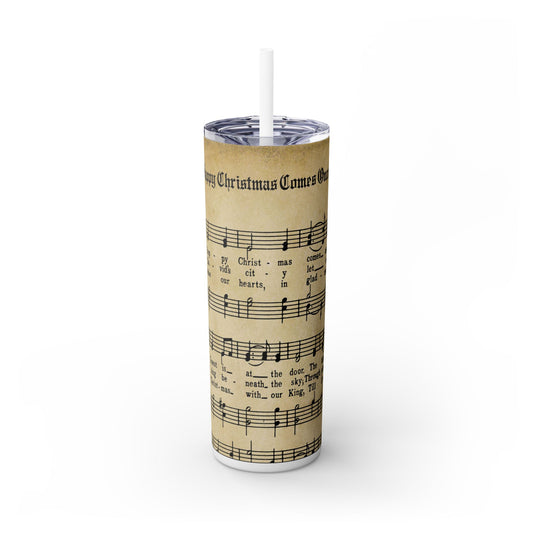 No Sparkles Christmas Music Notes - SleekSip Skinny 20oz Tumbler with Straw