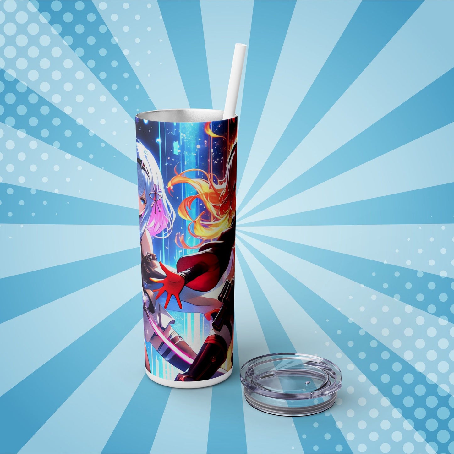 Neon Samurai Anime Tumbler – 20oz