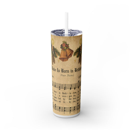 No Sparkles Christmas Music Notes - SleekSip Skinny 20oz Tumbler with Straw