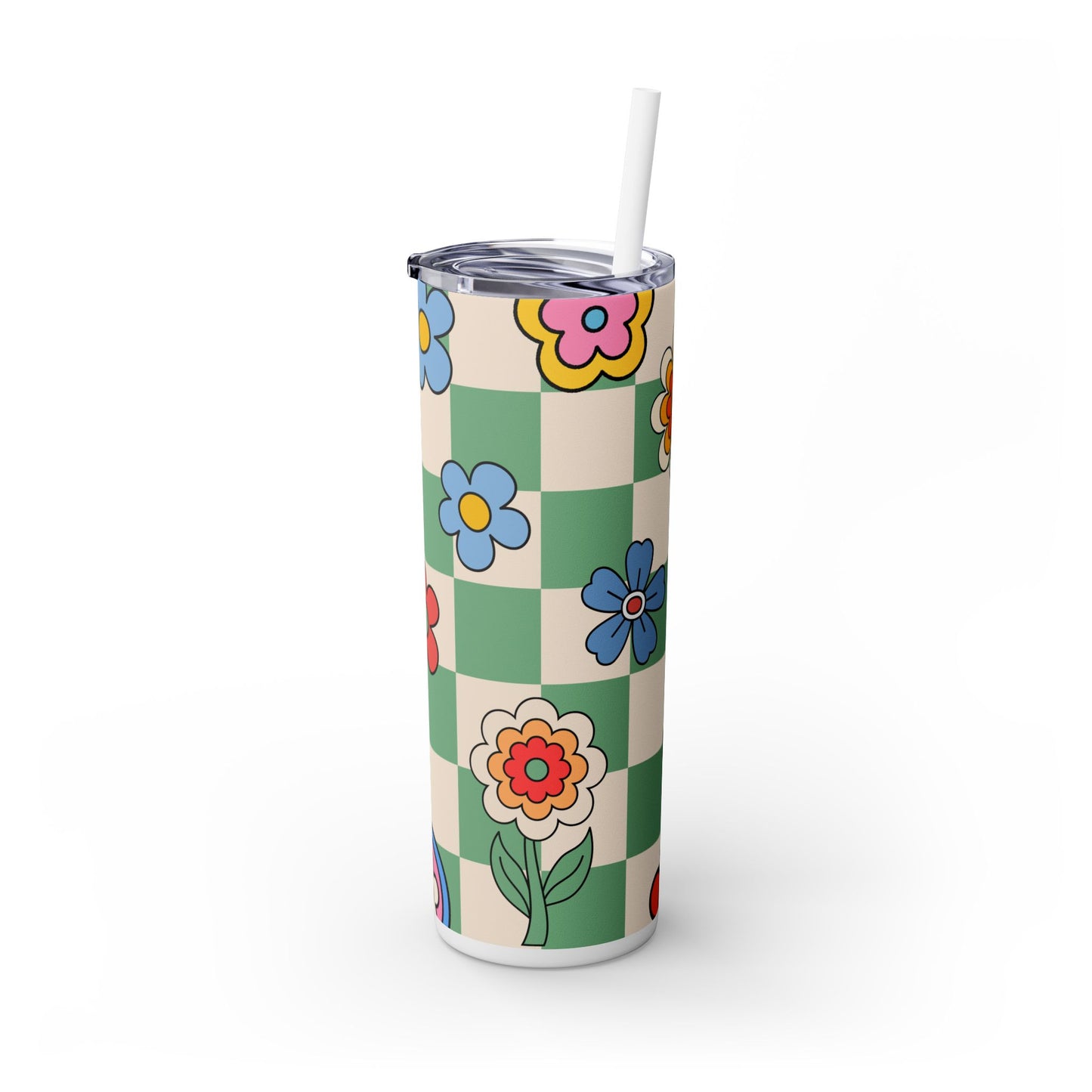 70s Flower Power - SleekSip Skinny 20oz Tumbler with Straw