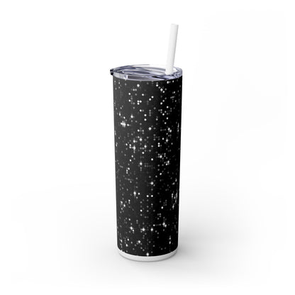 Black Sparkles - SleekSip Skinny 20oz Tumbler with Straw