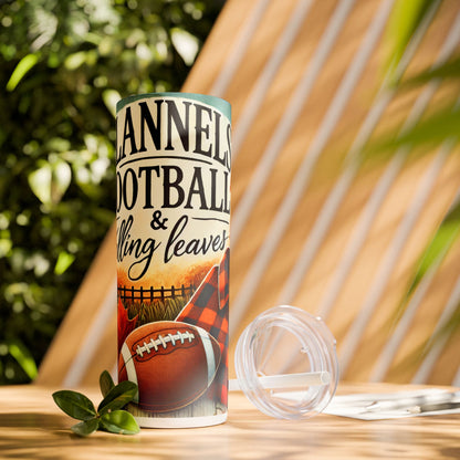 Flannels and Football - SleekSip Skinny 20oz Tumbler with Straw