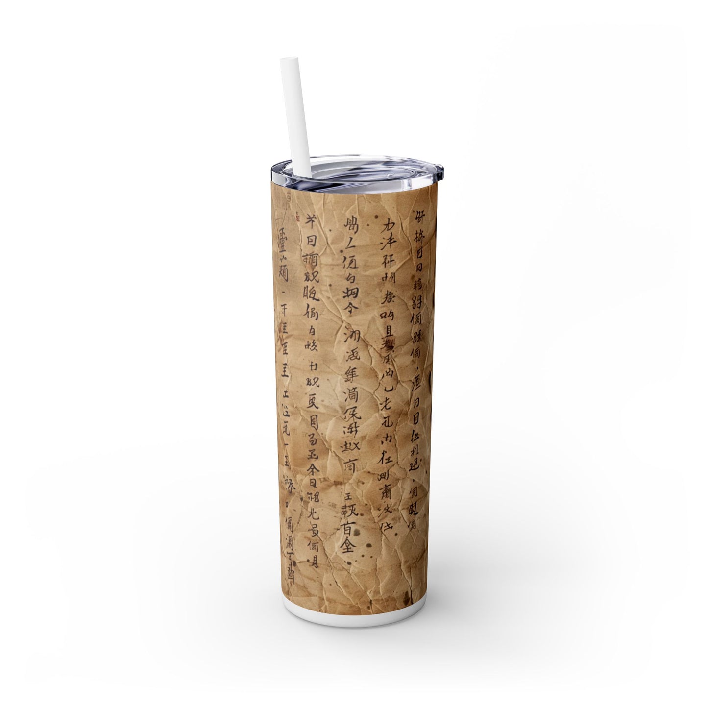 Ancient Japanese Writing - SleekSip Skinny 20oz Tumbler with Straw